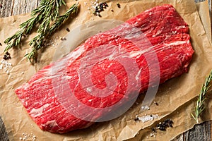 Raw Grass Fed Flank Steak photo