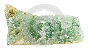 raw green aventurine rock isolated on white