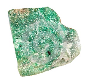 raw green Aventurine stone isolated photo