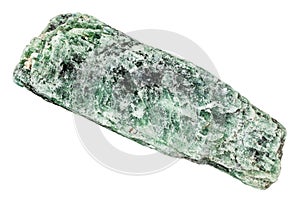 raw green kyanite mineral isolated on white