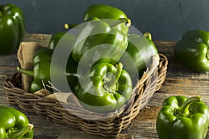 Raw Green Organic Bell Peppers