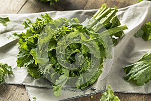 Raw Green Organic Broccoli Rabe photo