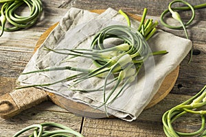 Raw Green Organic Garlic Scapes