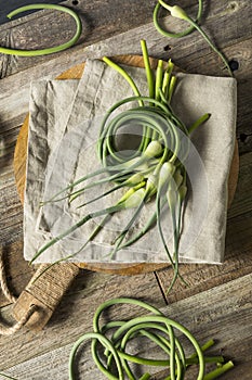 Raw Green Organic Garlic Scapes