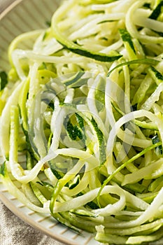 Raw Green Organic Zucchini Noodles Zoodles