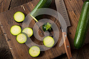 Raw Green Organic Zucchini Squash