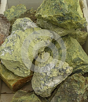 Raw Green Serpentine Mineral