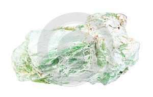 Raw green Talc rock isolated on white