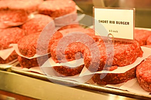 Raw ground beef meat- short rib burger