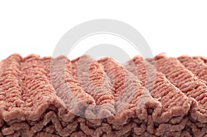 Raw Hamburger Meat on a White Background
