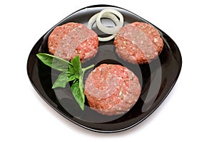 Raw Hamburger Patties