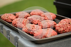 Raw Hamburger Patties