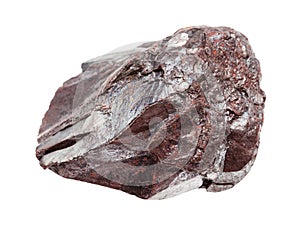 raw Hematite (iron ore) rock isolated on white