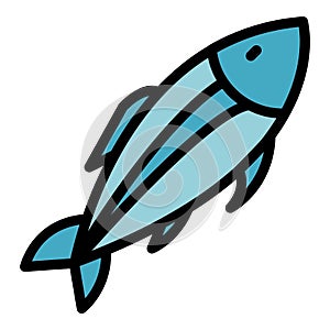 Raw herring icon vector flat