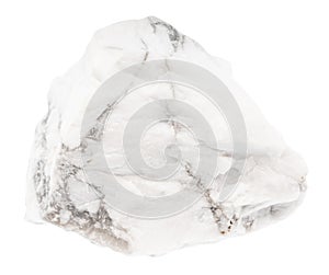 raw howlite mineral isolated on white