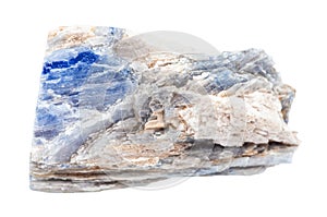 raw Kyanite stone isolated on white