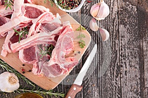 Raw lamb chop
