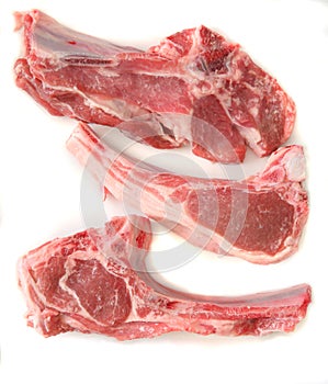 Raw lamb chops