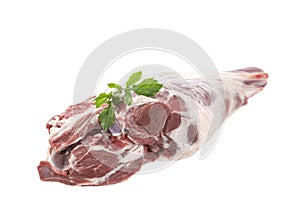 Raw lamb leg