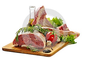 Raw lamb meat