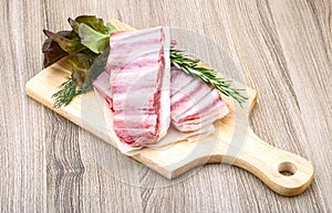 Raw lamb ribs