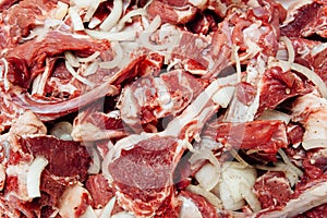 raw lamb ribs background