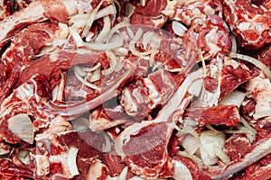 Raw lamb ribs background