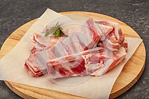 Raw lamb ribs for cooking