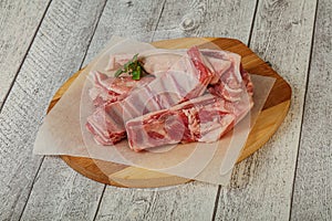 Raw lamb ribs for cooking