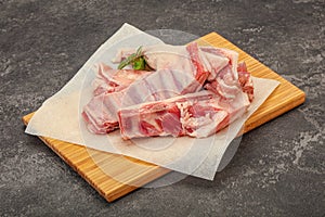 Raw lamb ribs for cooking