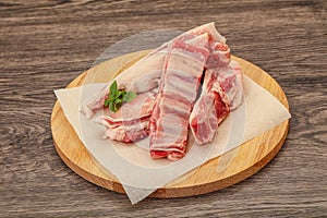 Raw lamb ribs for cooking