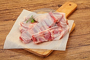 Raw lamb ribs for cooking