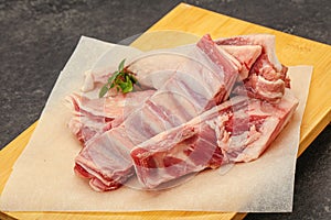 Raw lamb ribs for cooking