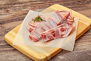 Raw lamb ribs for cooking