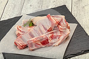 Raw lamb ribs for cooking