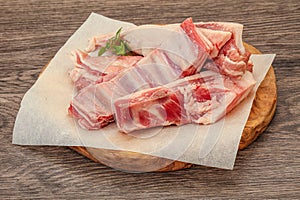 Raw lamb ribs for cooking