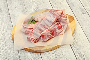 Raw lamb ribs for cooking