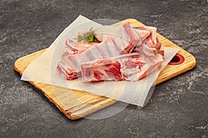 Raw lamb ribs for cooking