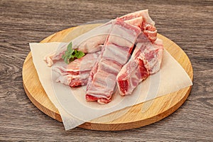 Raw lamb ribs for cooking