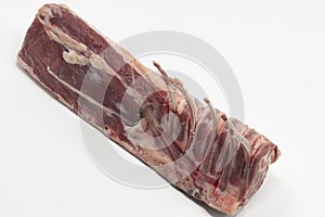 Raw lamb ribs isolated on the white background