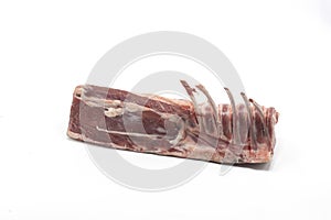 Raw lamb ribs isolated on the white background