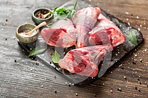 Raw lamb shanks