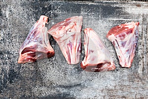 Raw lamb shanks