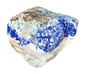 raw Lazurite (Lapis Lazuli) gemstone isolated
