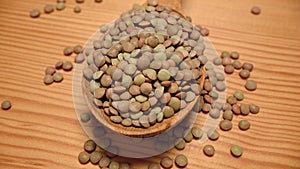 raw lentils on table