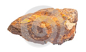 raw Limonite ( brown iron ore) rock isolated