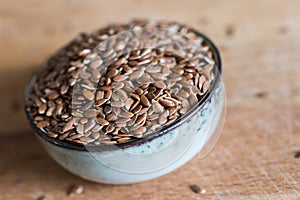 Raw linseed flaxseed muesli grain