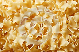Raw, little square pasta