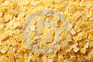 Raw, little square pasta