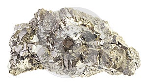 raw Marcasite (white iron pyrite) rock on white